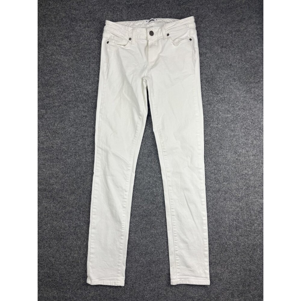 Paige Skyline Skinny Jeans Womens 27 White Made in USA Stretch Denim Mid Rise - Picture 1 of 8